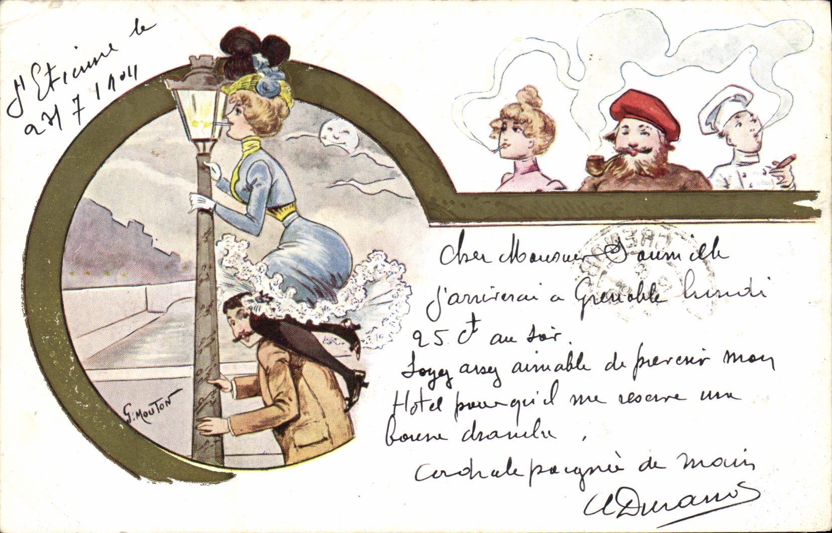 CPA Fantaisie Illustrateur Mouton Femme 