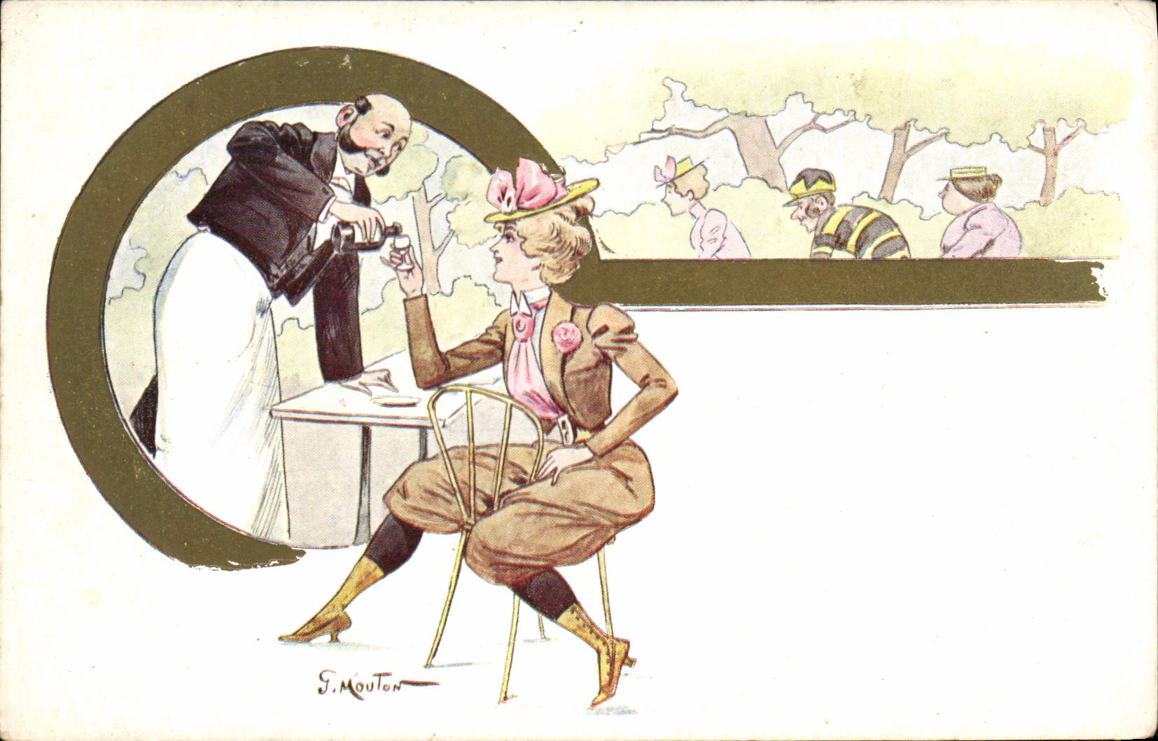 CPA Fantaisie Illustrateur Mouton Femme 
