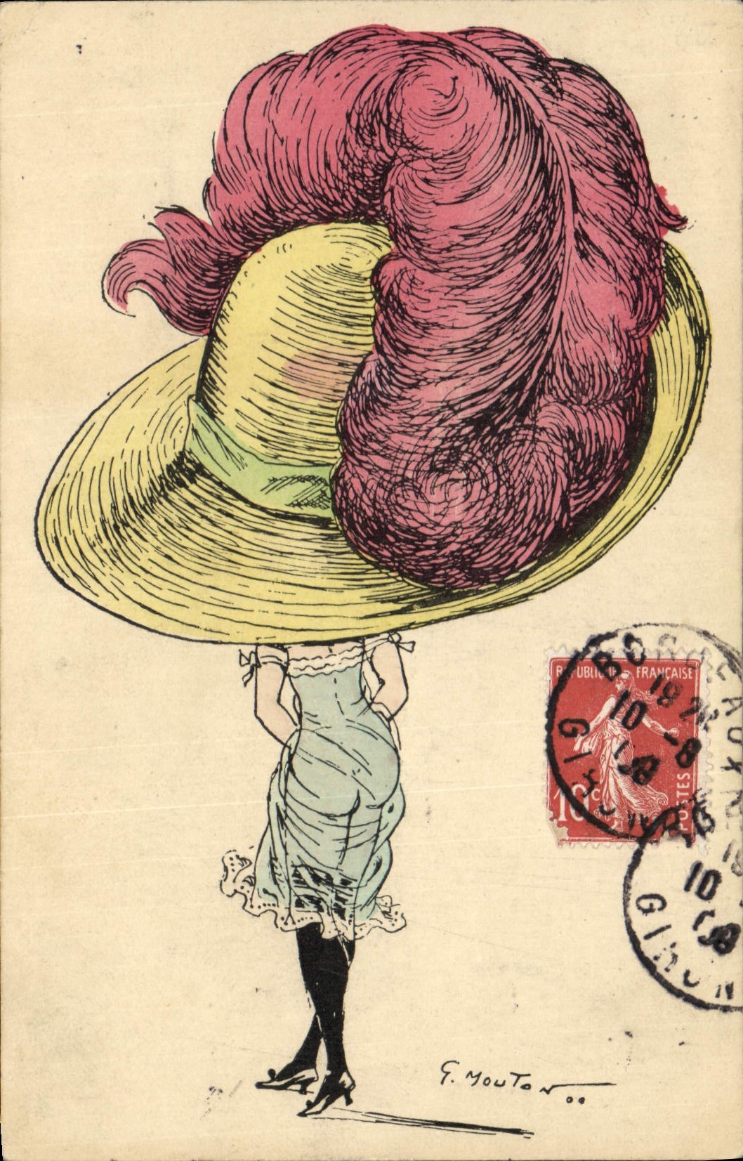 CPA Fantaisie Illustrateur Mouton Femme 