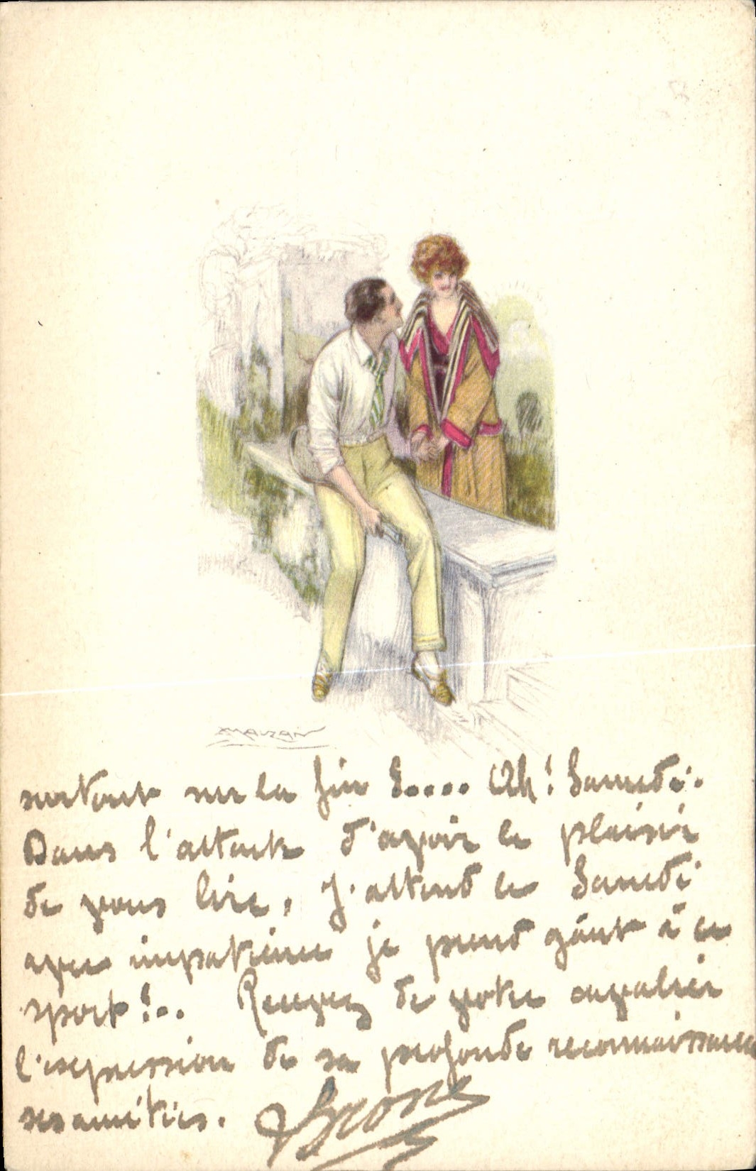 CPA Fantaisie Illustrateur Mauzan Femme 