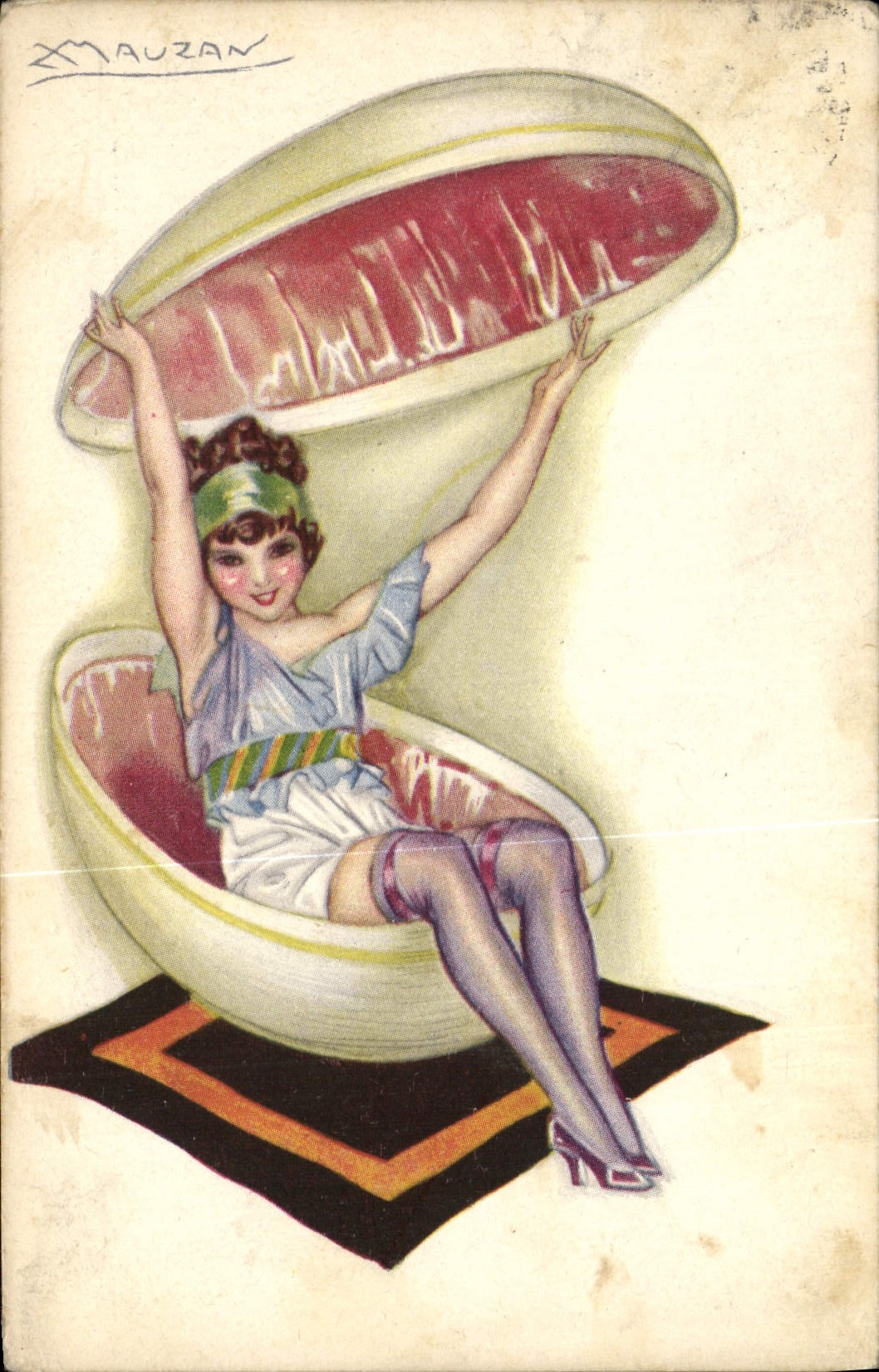CPA Fantaisie Illustrateur Mauzan Femme 