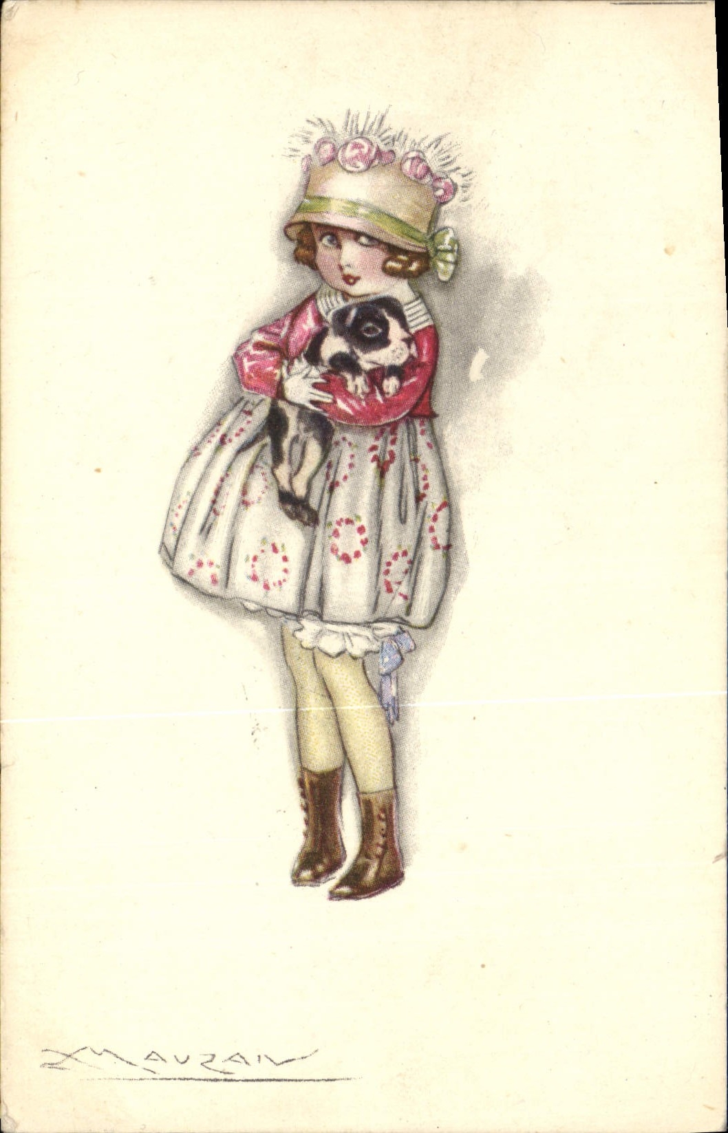 Girl with a dog — illustration by Mauzan — series 45-1