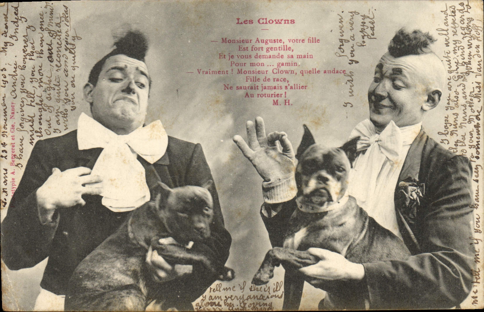 CPA Cirque Clown Les clowns Monsieur Auguste Chien