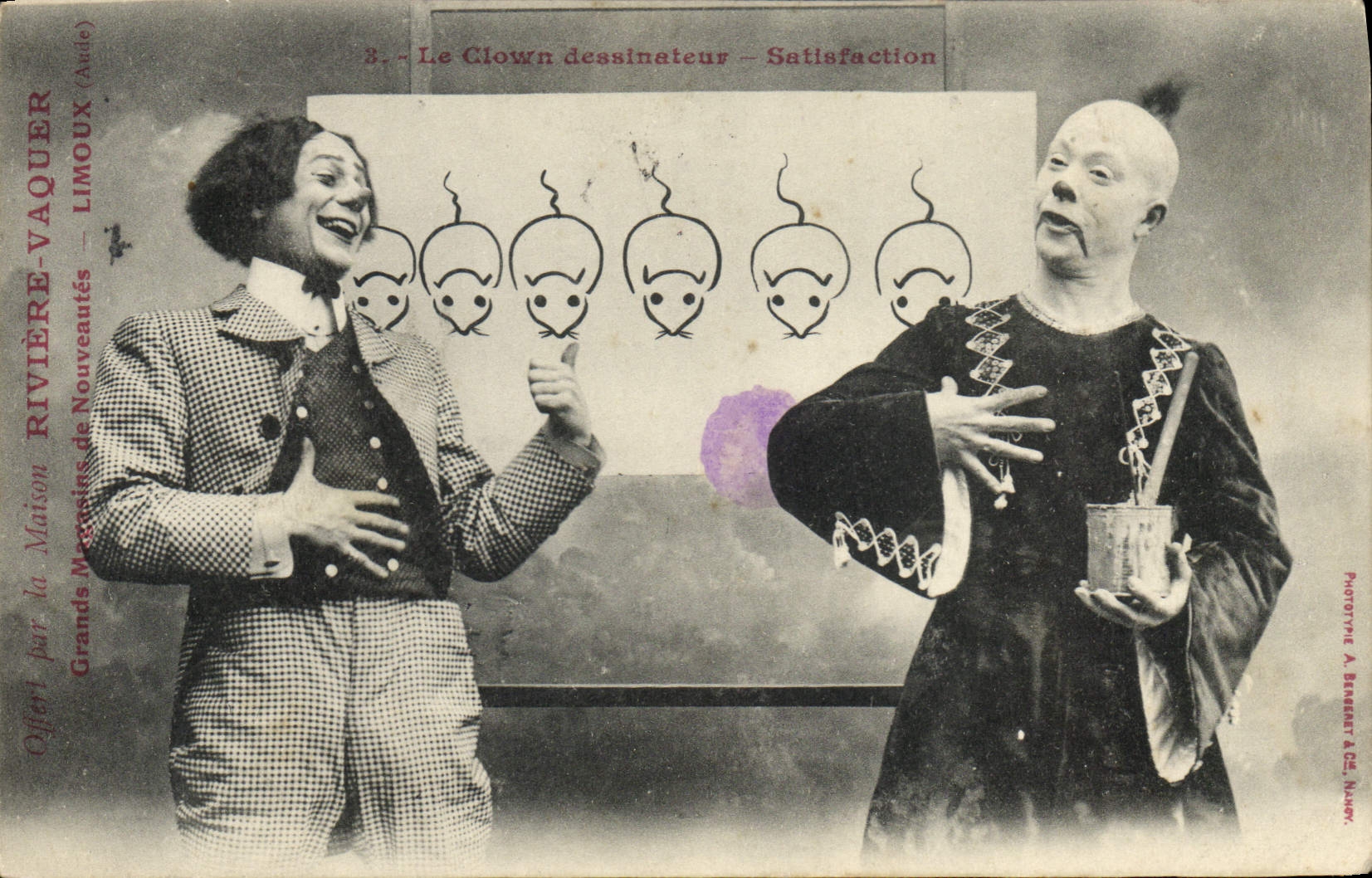 Le Clown dessinateur — Satisfaction — Phototype A. Barnet & Cie, Nantes