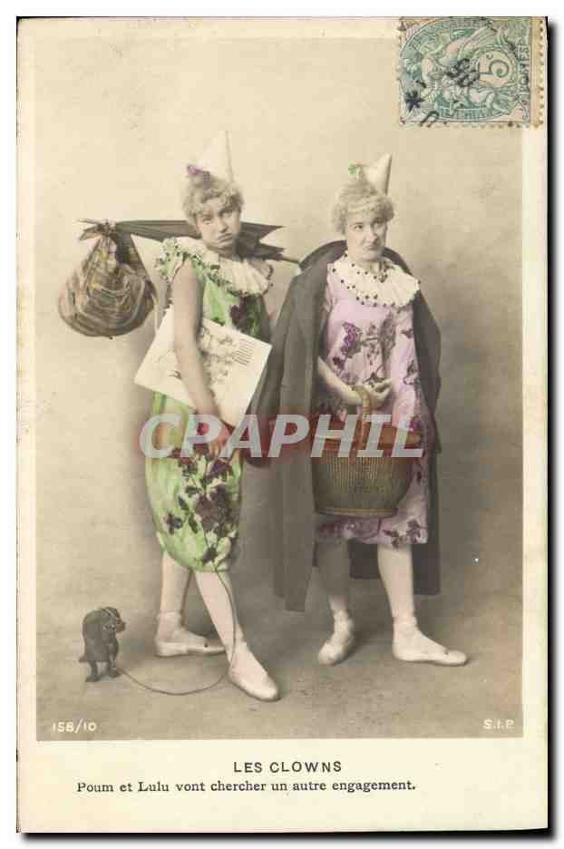 CPA Cirque Clown Les clowns Poum et Lulu 
