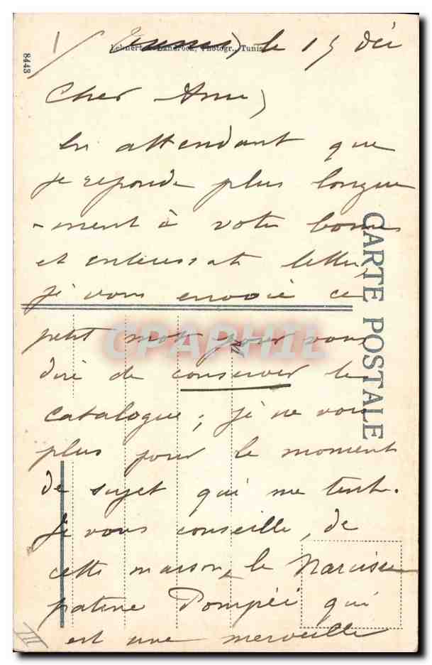 Nègre musicien avec vue sur la ville — Tunis, No. 500 — Verso