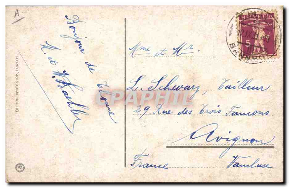 CPA Folklore Alphornblaser  — Verso