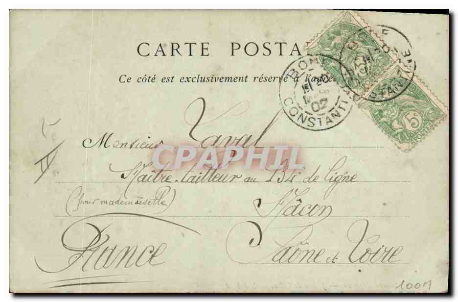 CPA Folklore Sahara Algerien Joueur de flute  — Verso