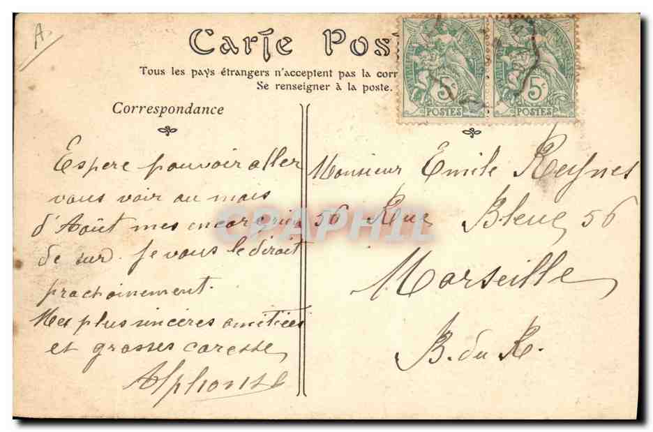 CPA Folklore Joueur de flute Afrique du Nord  — Verso