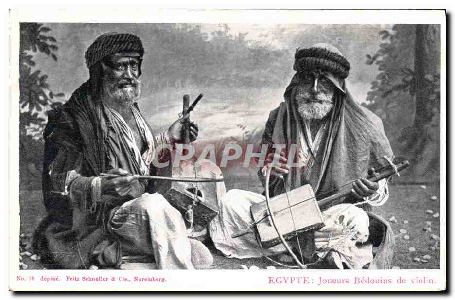 CPA Folklore Egypte Joueurs bedouins de violoin Egypt 