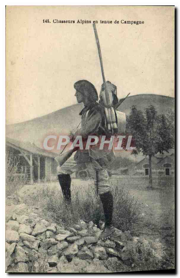 Chasseurs Alpins en tenue de Campagne — série 145 — éditeur G. GAUDE, Strasbourg