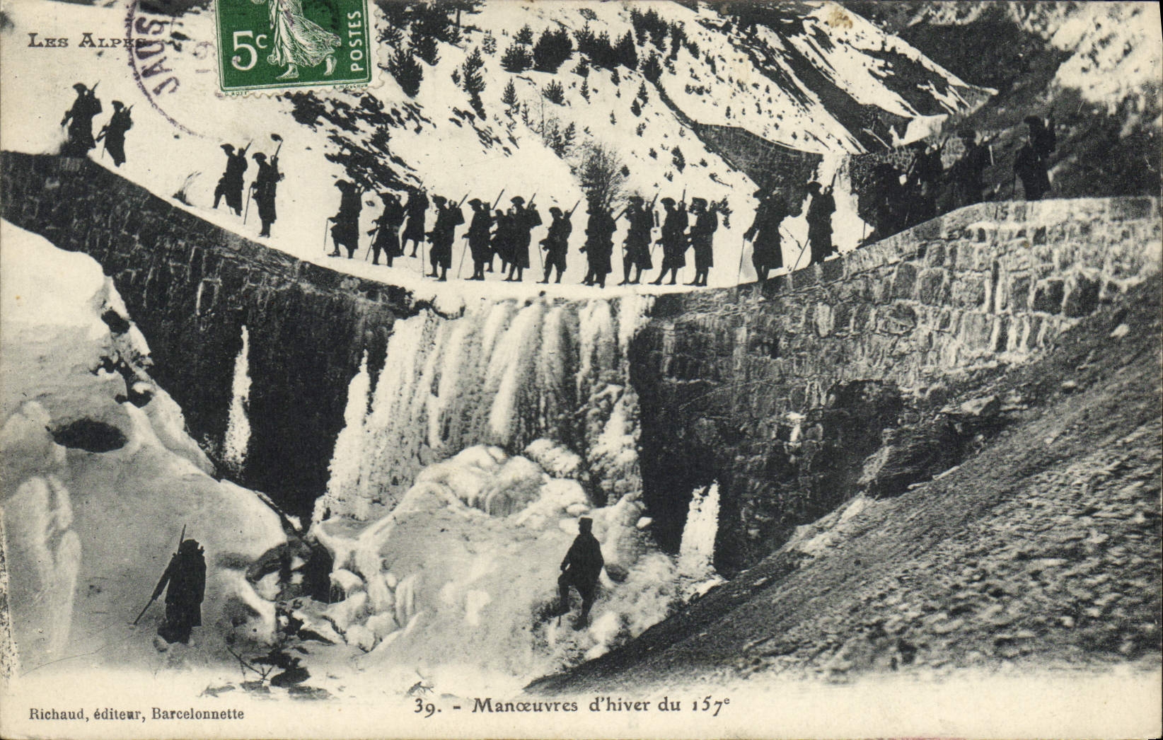 Manœuvres d'hiver du 157e — Les Alpes — Richaud, éditeur, Barcelonnette