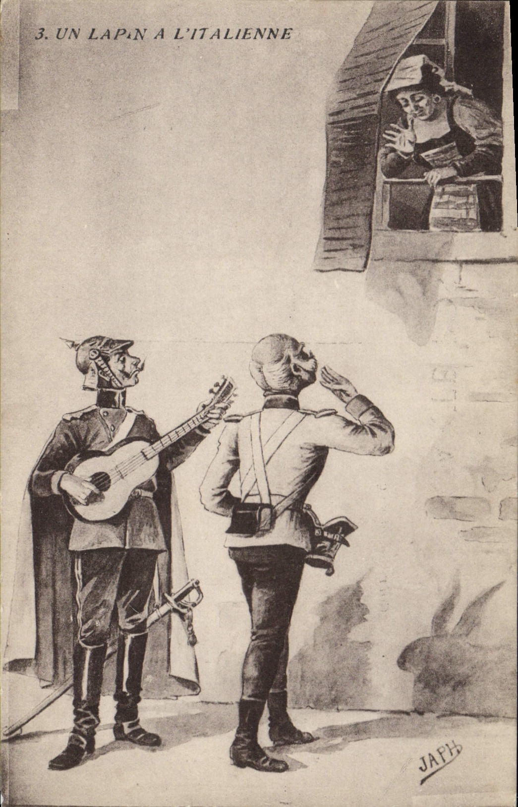 CPA Militaria Un lapin a l'italienne 