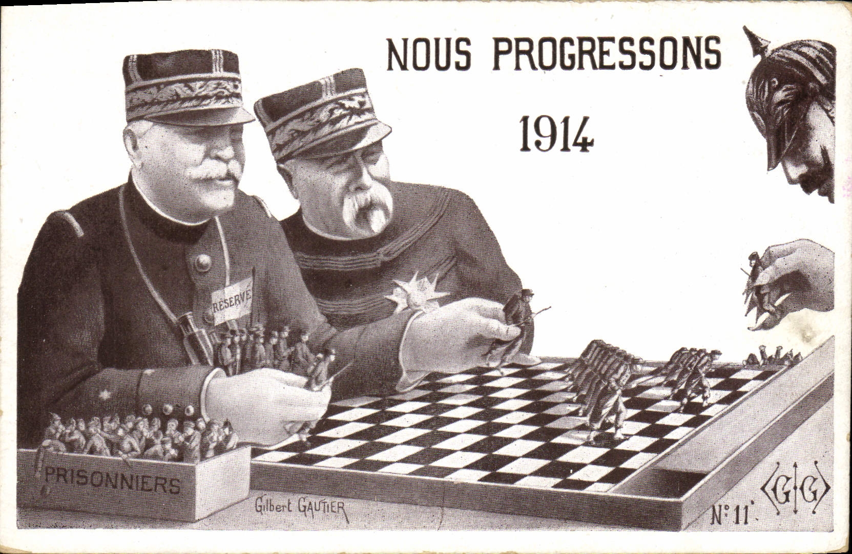 CPA Militaria Nous progressons 1914 Dames Gautier 