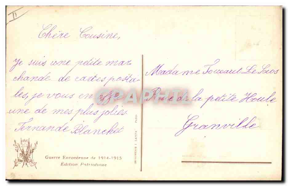 CPA Militaria La lettre du front Celui qui l'ecrit  — Rückseite