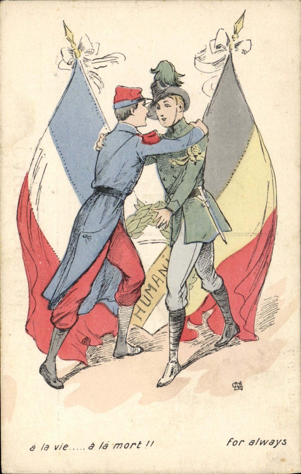 CPA Militaria A la vie A la mort 