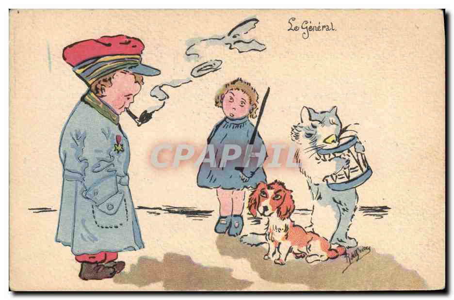 CPA Militaria Le general Enfants 