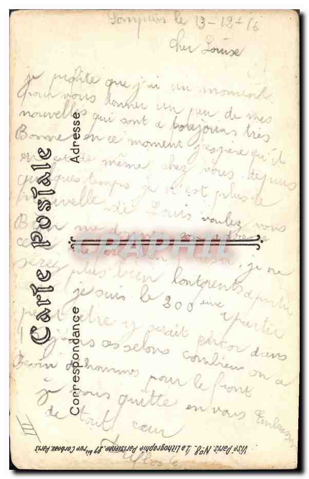 CPA Militaria Enfant Grand Pere Geo Desaine  — Rückseite