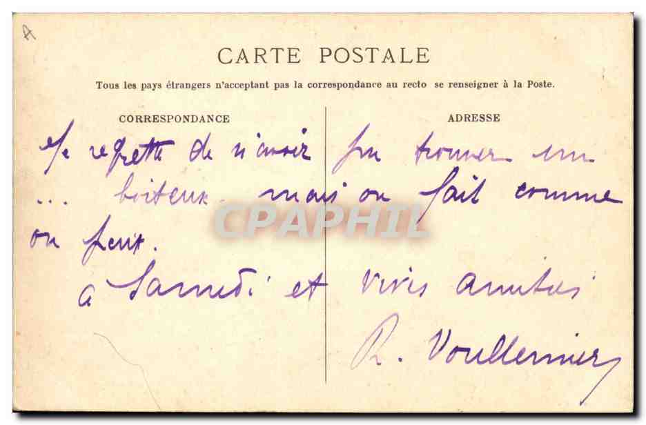 CPA Militaria Retour du front  — Verso