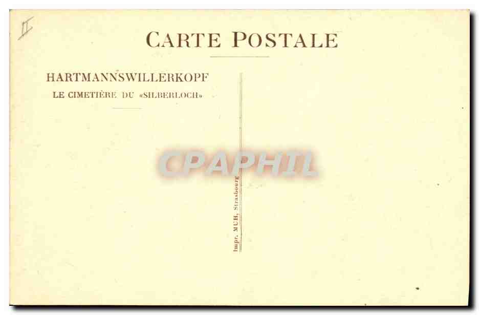 CPA Militaria Hartmannswillerkopf Le cimetiere  — Verso