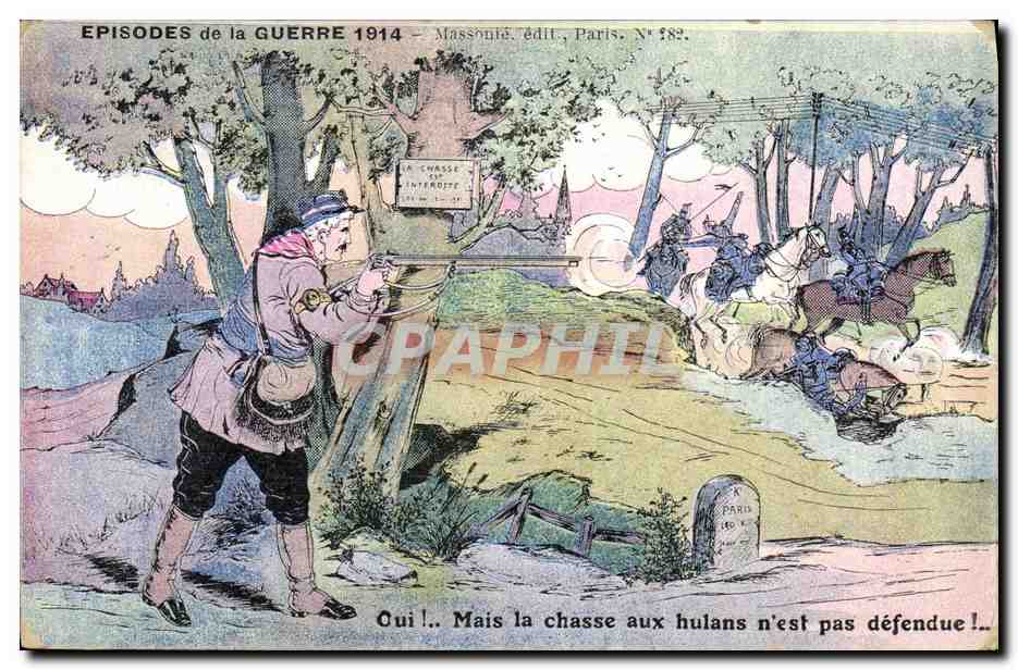 CPA Militaria La chasse aux hulans n'est pas defendue 