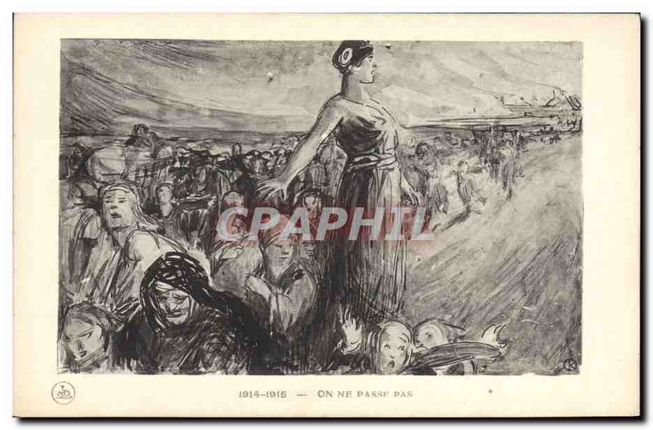 CPA Militaria Marianne On ne passe pas 