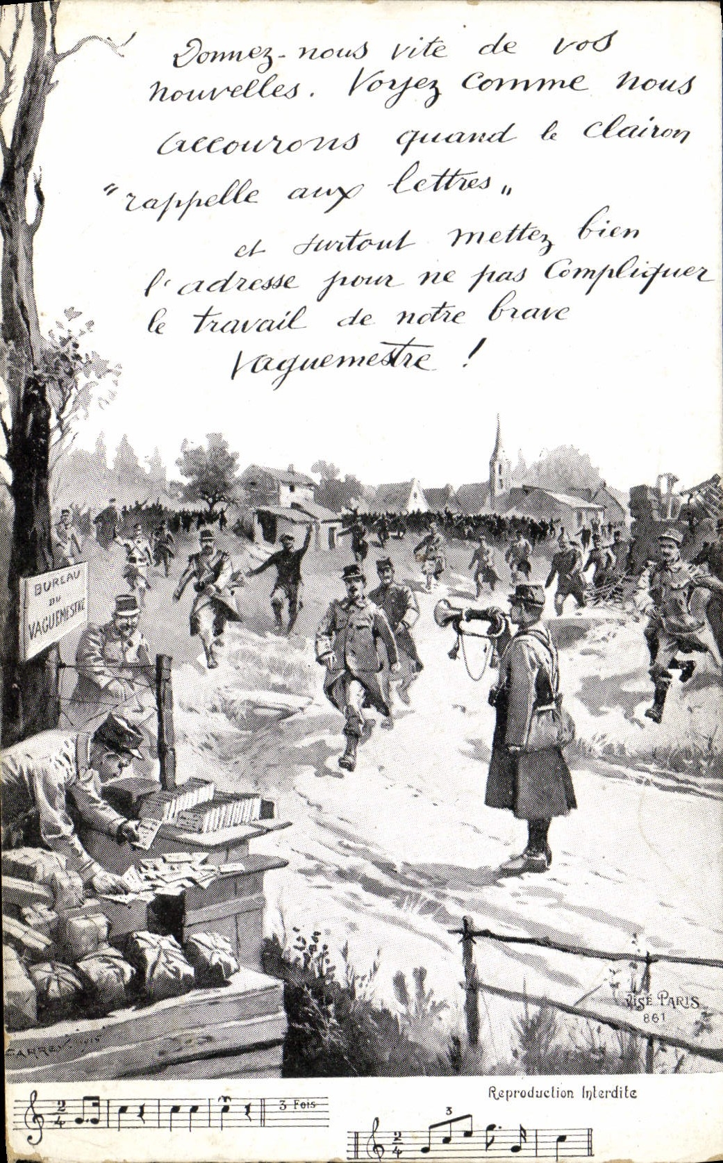 CPA Militaria Bureau du vaguemestre 