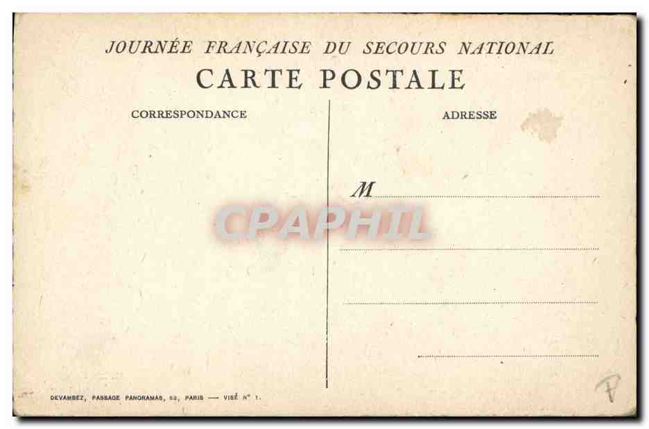 CPA Militaria Secours National  — Rückseite