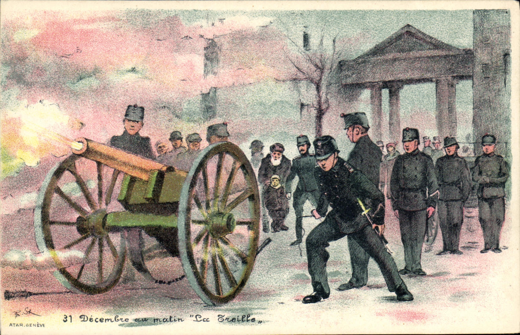 CPA Militaria 31 decembre au matin La Treille 