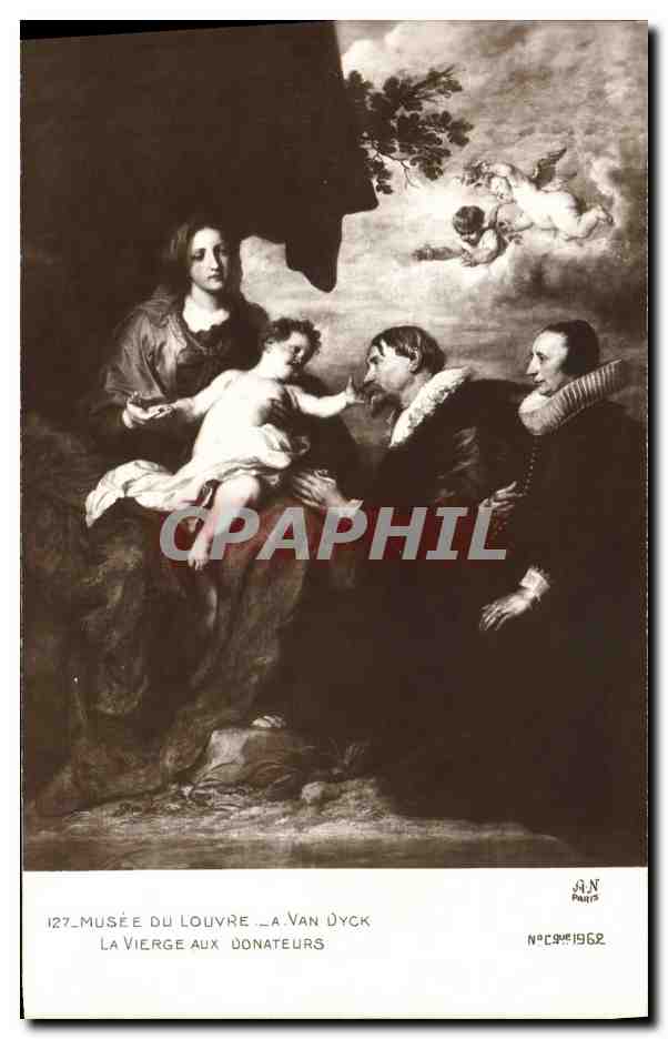 CPA Paris Musee du Louvre Van Dyck La vierge aux donateurs 