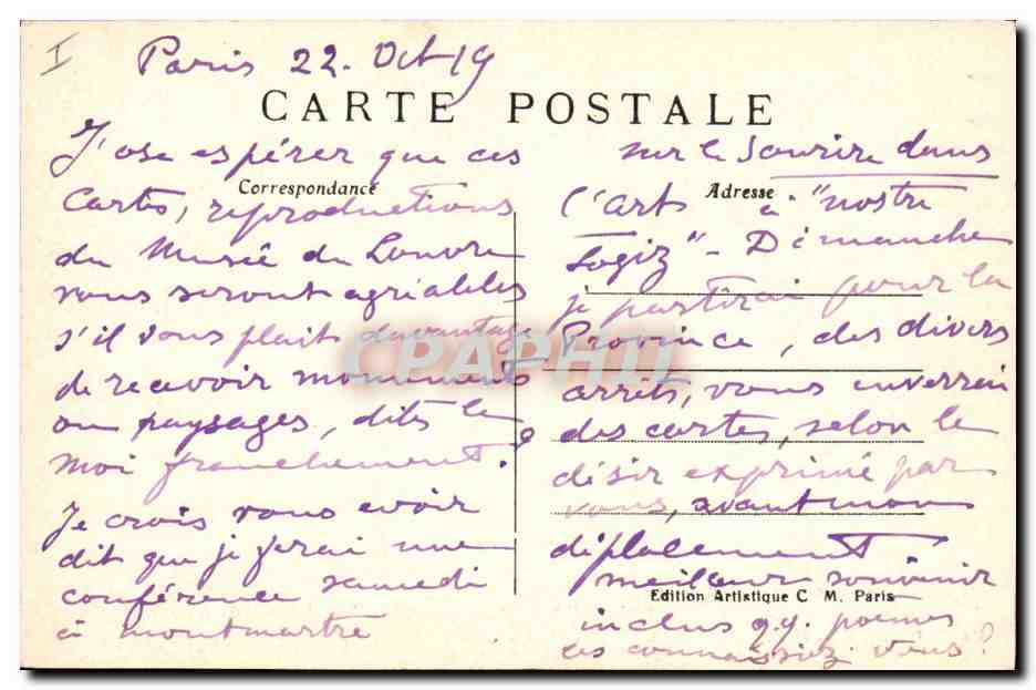 CPA Troyon La barriere Paris Musee du Louvre Vaches  — Verso
