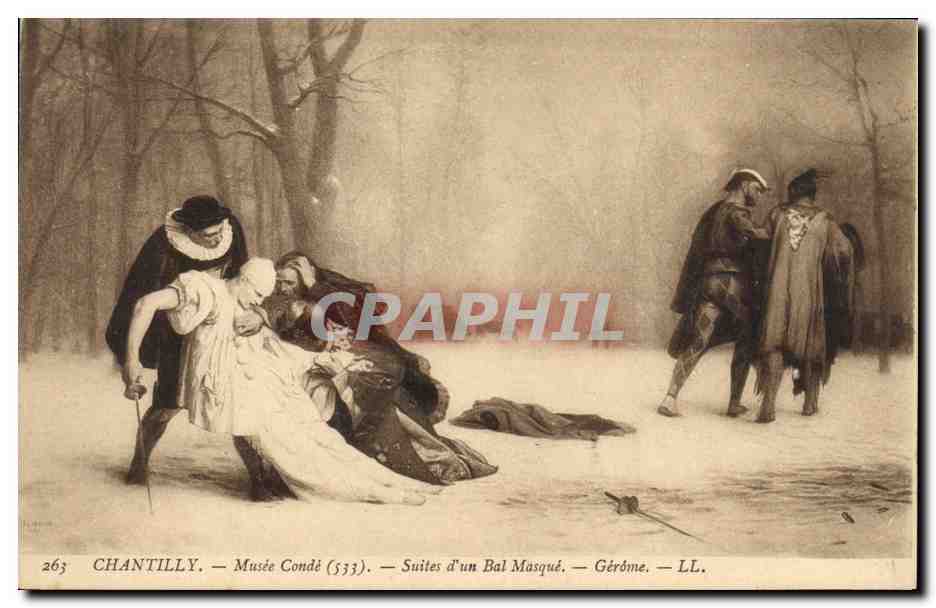 CPA Chantilly Musee Conde Suites d'un bal masque Gerome 