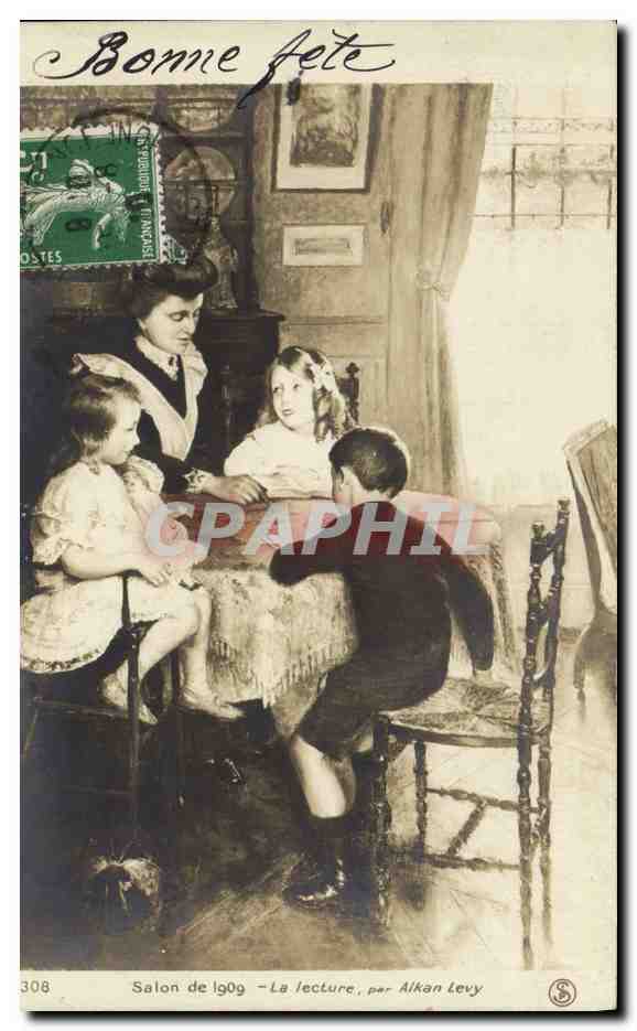 CPA Salon de 1909 La lecture Alkan Levy 