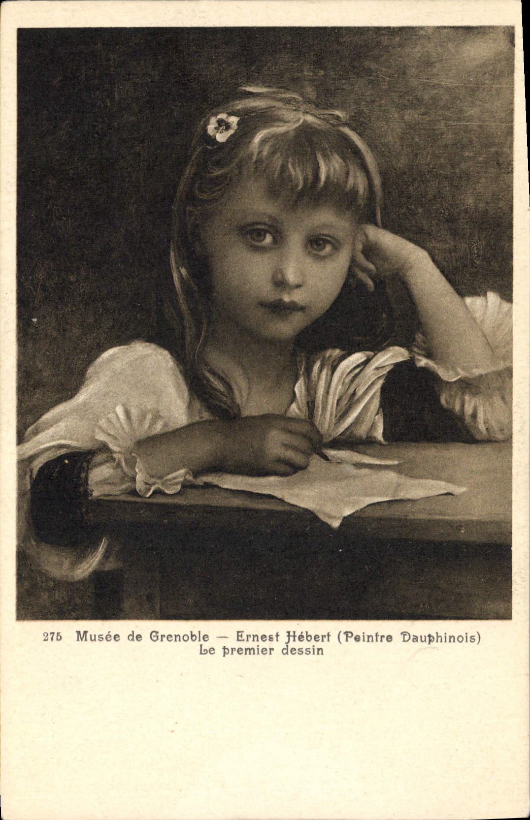 CPA Musee de Grenoble Ernest Hebert Peintre Dauphinois Le premier dessin 
