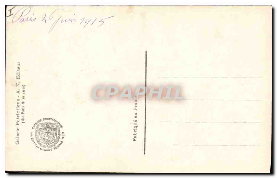 CPA Le foyer detruit Galland Chien  — Verso
