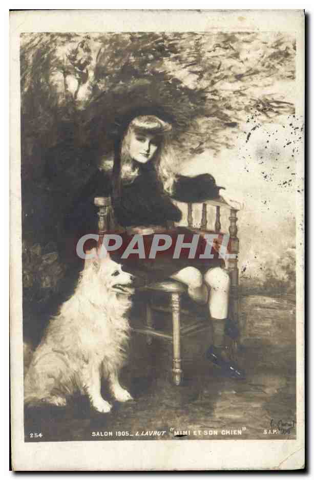 CPA Salon 1905 Lavrut Mimi et son chien 