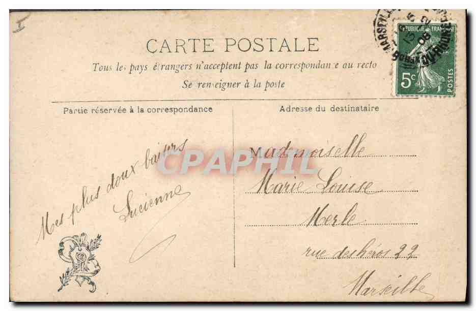 CPA Salon 1905 Lavrut Mimi et son chien  — Verso