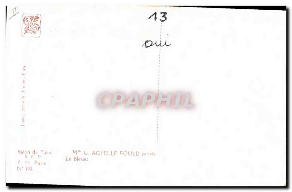 CPA Salon de Paris Achille Fould le bleuet Militaria  — Rückseite