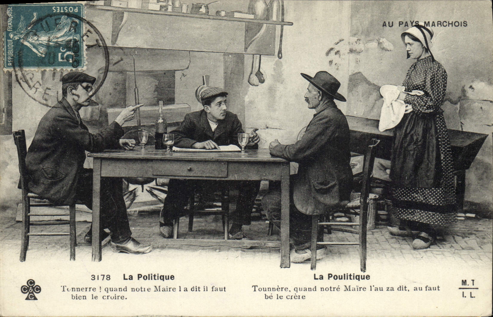 CPA Folklore Au Pays Marchois la politique 