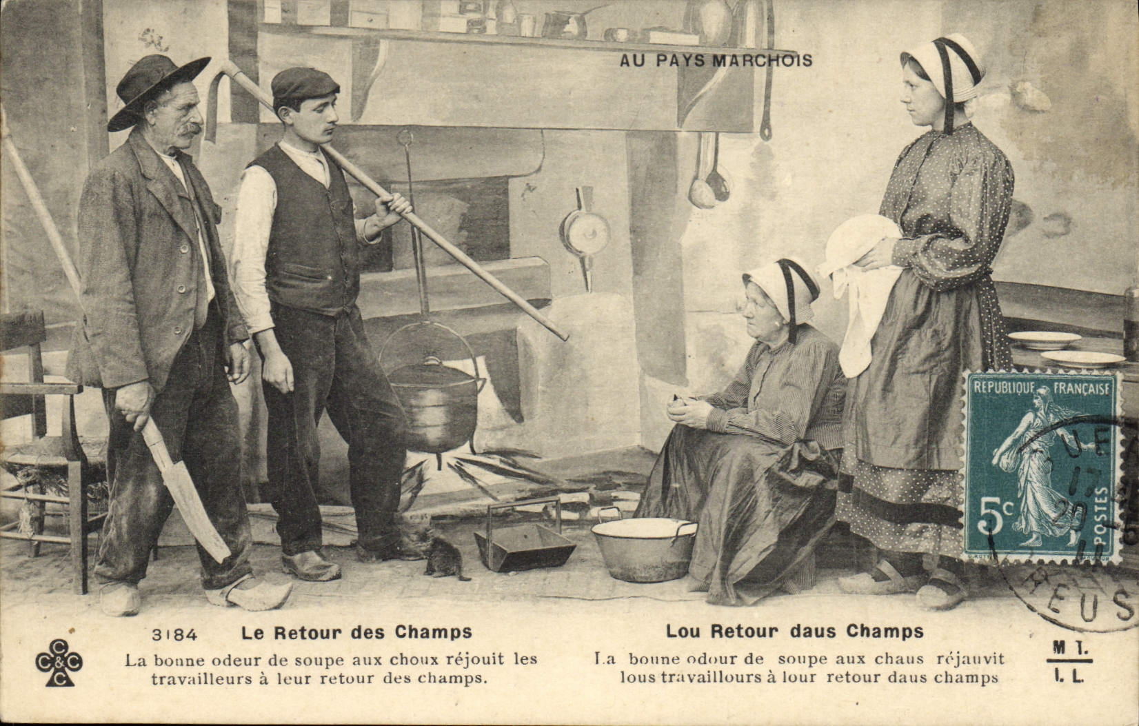 CPA Folklore Au Pays Marchois Le retour des champs 