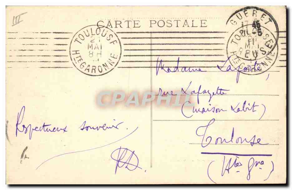 CPA Folklore Au Pays Marchois Le retour des champs  — Verso