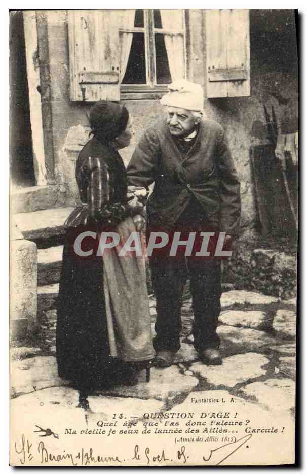 CPA Folklore Question d'age 