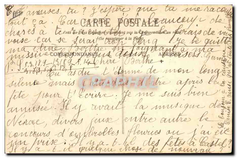 CPA Folklore Coiffure Gasconne Tricoteuse  — Verso