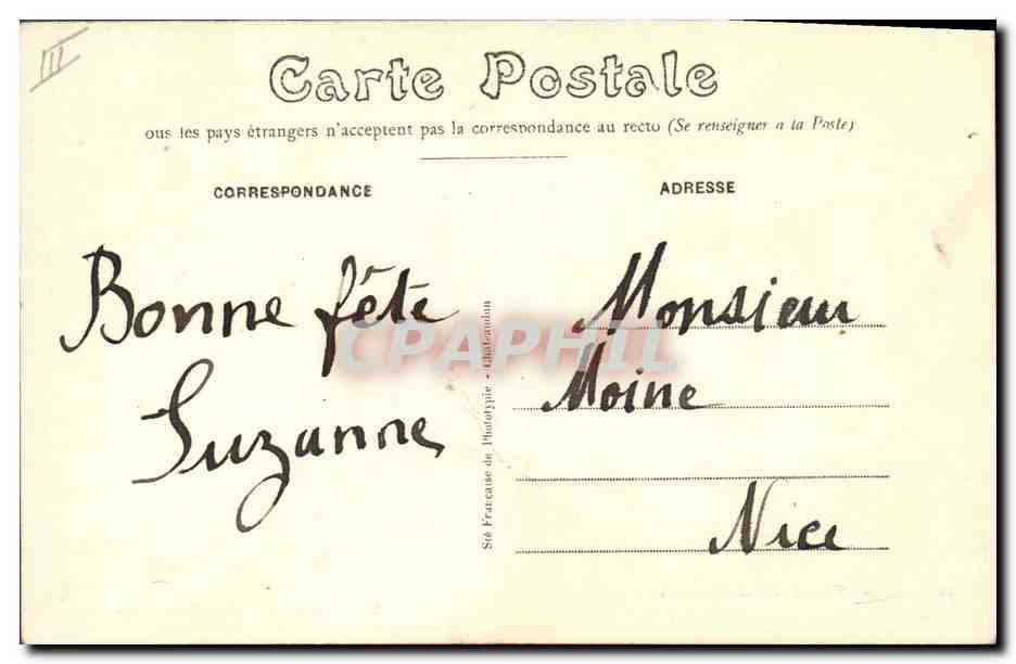 CPA Folklore Un baiser de la Bourbonnaise  — Verso