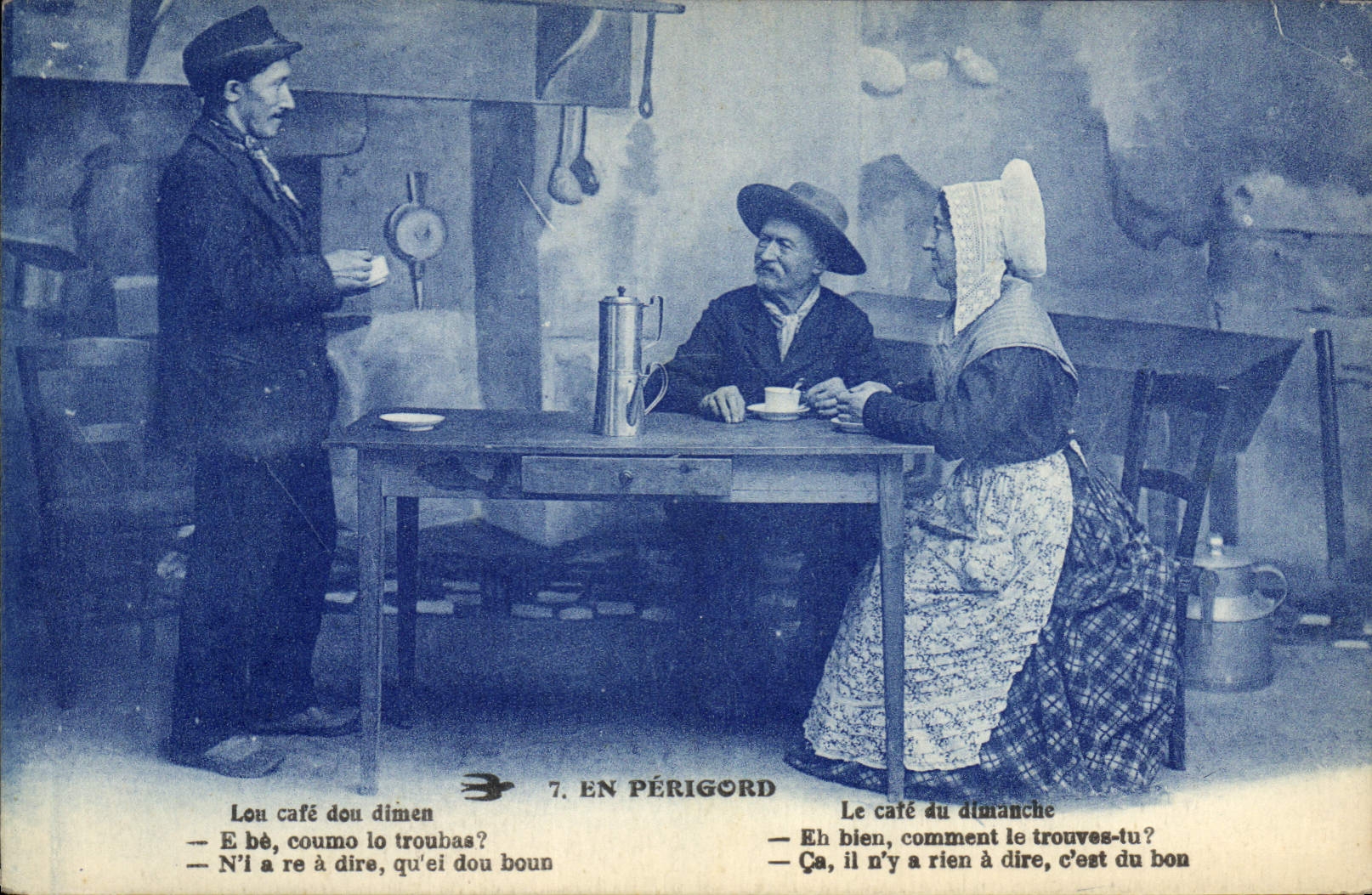 CPA Folklore En Perigord le cafe du dimanche 