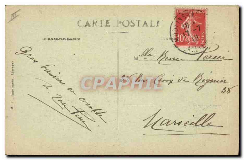 CPA Folklore En Bourbonnais  — Verso