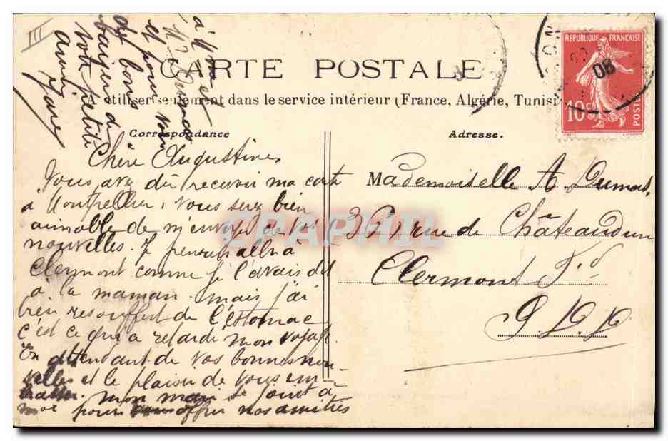 CPA Folklore Bourbonnaise revenant du marche  — Verso