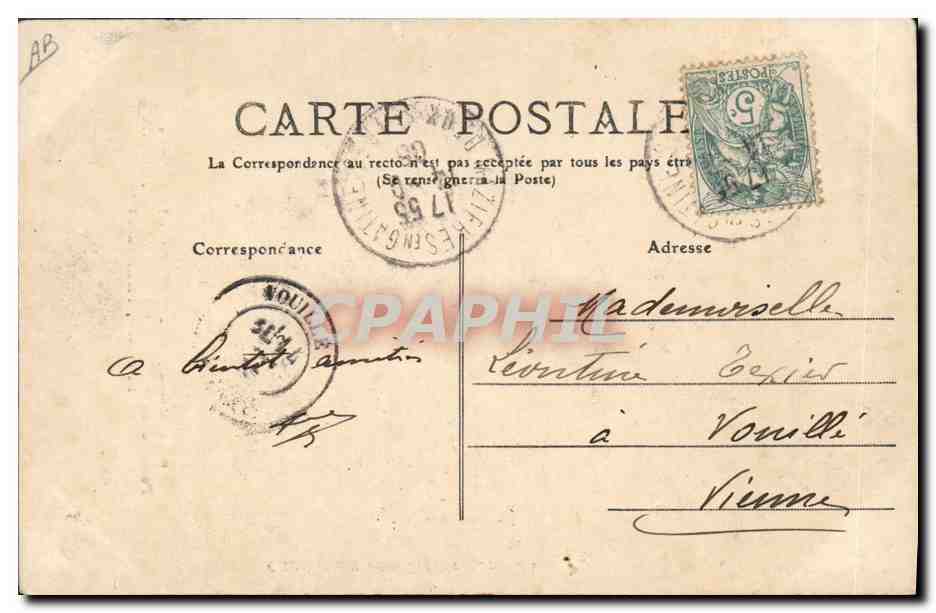 CPA Folklore Deux Sevres Coiffe dite la Caline Portee dans les cantons d'Airvault Gourge St loup Thenezay  — Verso