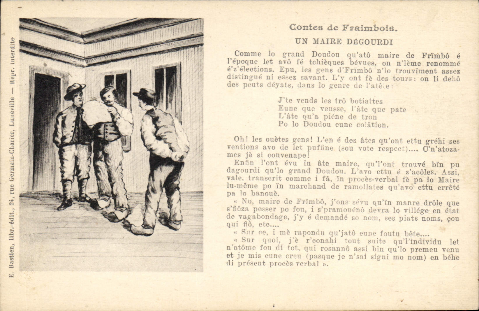CPA Folklore Contes de Fraimbois Un maitre degourdi 