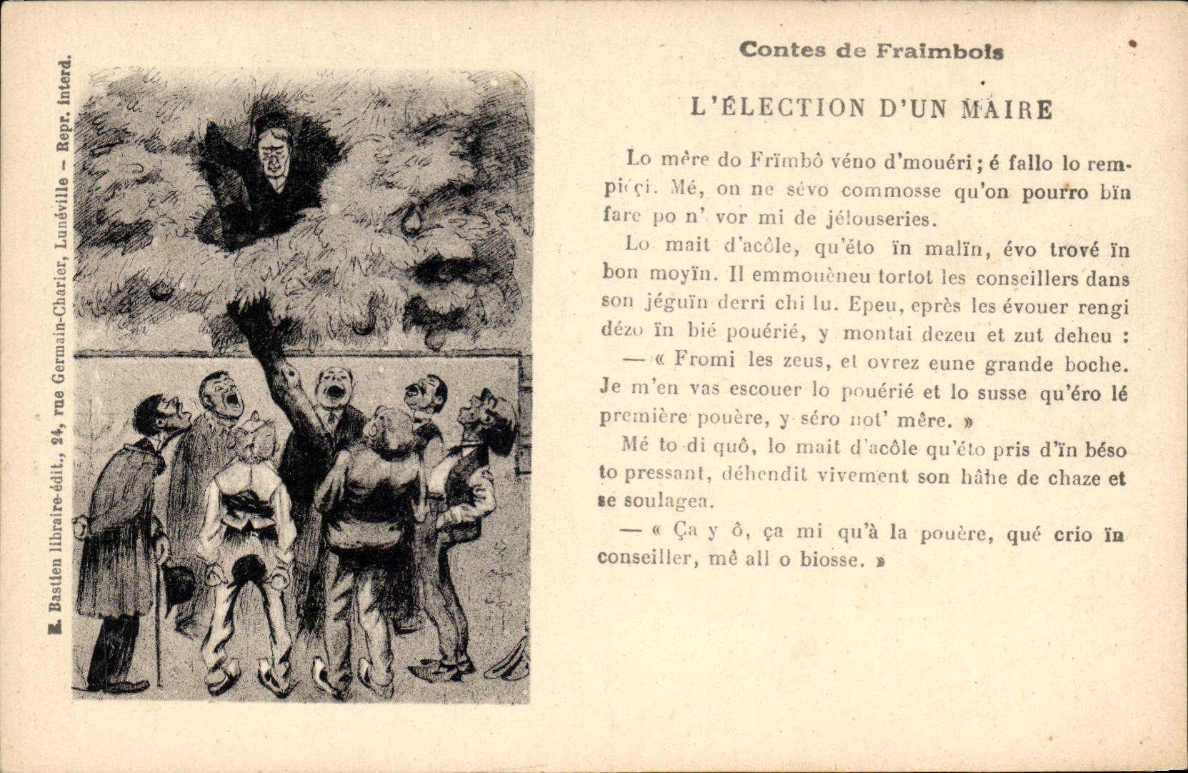 CPA Folklore Contes de Fraimbois L'election d'un maire 